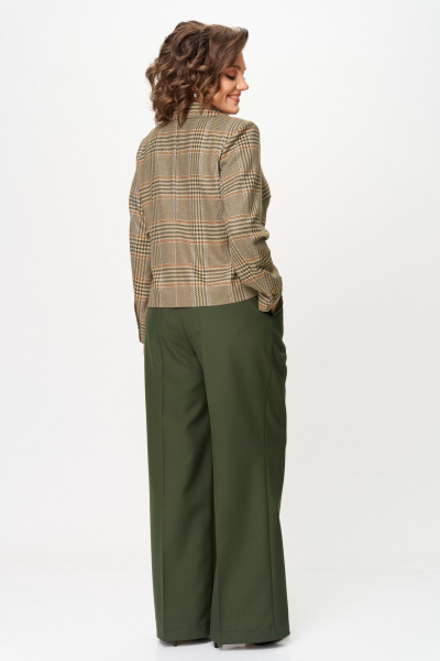 Брюки, жакет Aira Style 24238 бежево-зеленый - фото 5