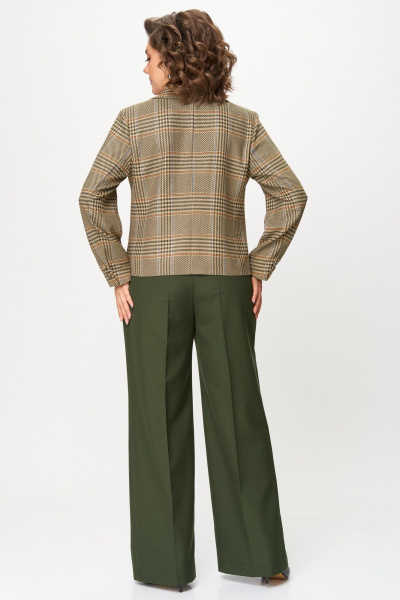 Брюки, жакет Aira Style 24238 бежево-зеленый - фото 7