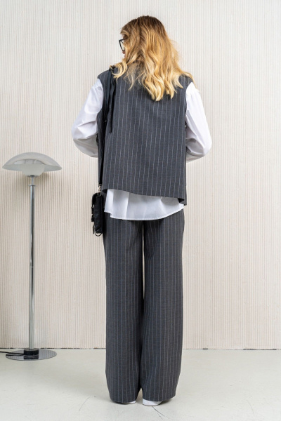 Блуза, брюки, жилет Aira Style 24-24 серый - фото 8