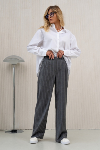 Блуза, брюки, жилет Aira Style 24-24 серый - фото 7