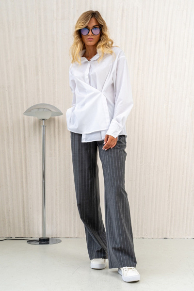 Блуза, брюки, жилет Aira Style 24-24 серый - фото 3