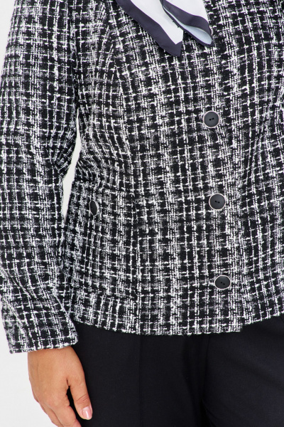 Брюки, жакет OVERYOU М216 черно-белый с черным - фото 6