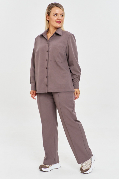 Брюки, рубашка OVERYOU М217 какао - фото 4