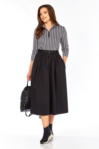 Платье БагираАнТа 1058 гусиная_лапка-черный - фото 6