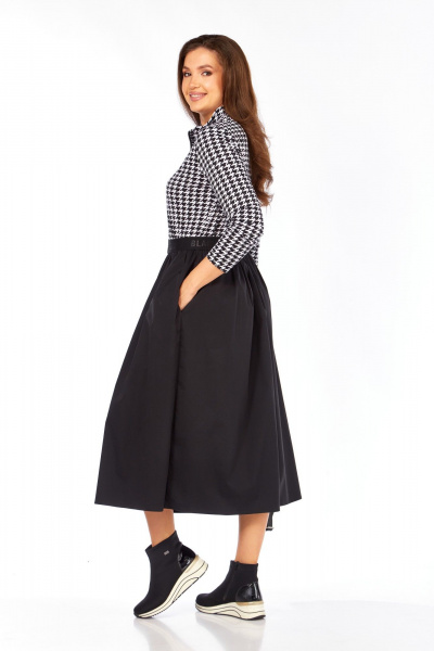 Платье БагираАнТа 1058 гусиная_лапка-черный - фото 5