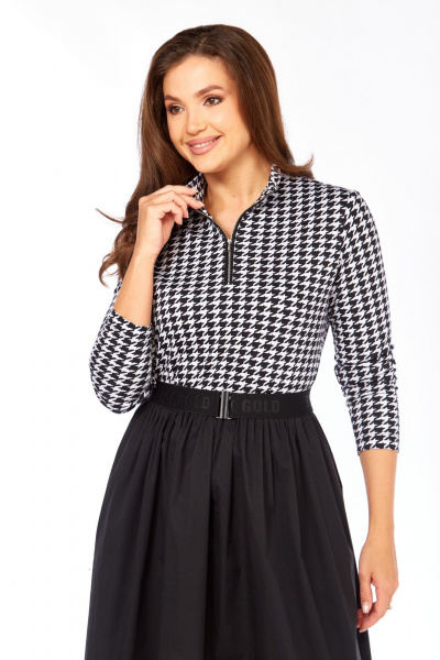 Платье БагираАнТа 1058 гусиная_лапка-черный - фото 4