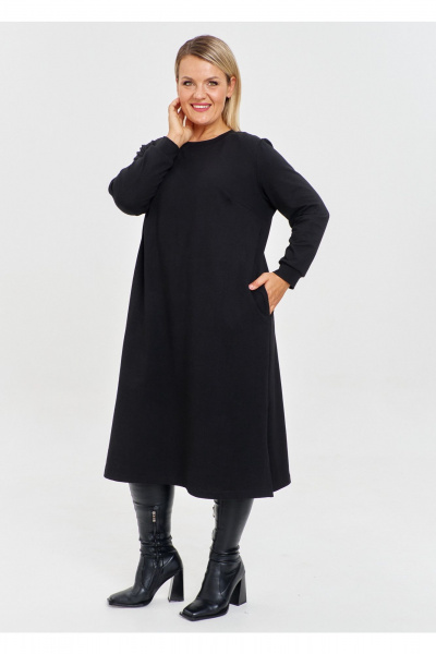 Платье OVERYOU М219 черный - фото 6