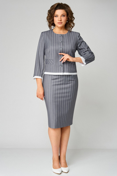Жакет, юбка Мишель стиль 1299 серый - фото 1