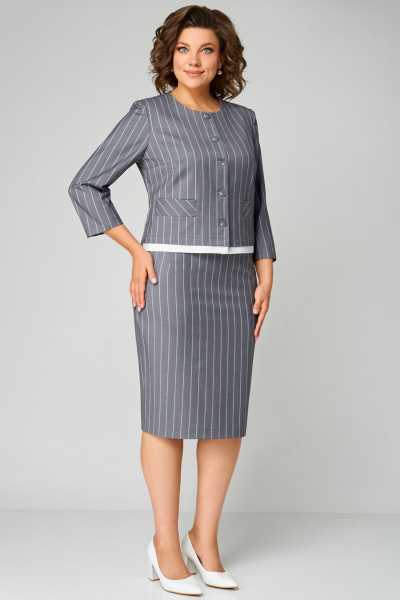 Жакет, юбка Мишель стиль 1299 серый - фото 3