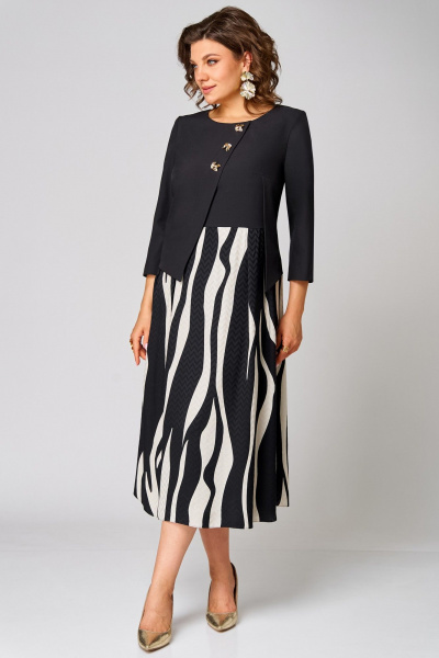 Платье Мишель стиль 1303 черно-молочный - фото 10