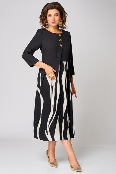 Платье Мишель стиль 1303 черно-молочный - фото 8