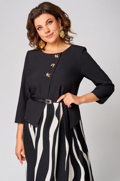 Платье Мишель стиль 1303 черно-молочный - фото 4