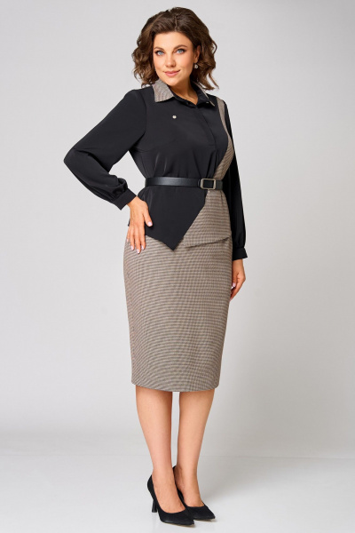 Блуза, юбка Мишель стиль 1304 коричнево-черный - фото 8