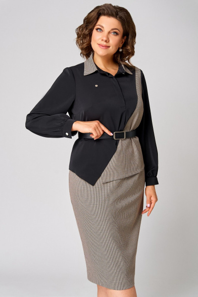 Блуза, юбка Мишель стиль 1304 коричнево-черный - фото 7