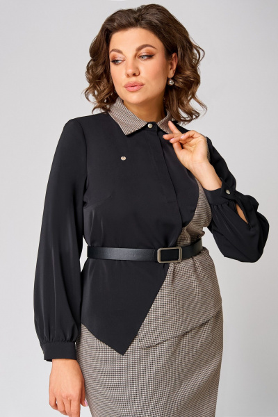 Блуза, юбка Мишель стиль 1304 коричнево-черный - фото 6