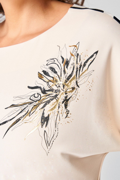 Брюки, туника Мишель стиль 1308 молочно-черный - фото 8