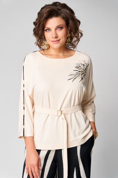 Брюки, туника Мишель стиль 1308 молочно-черный - фото 7