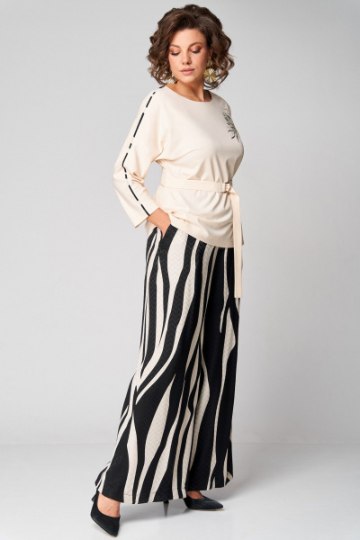 Брюки, туника Мишель стиль 1308 молочно-черный - фото 6