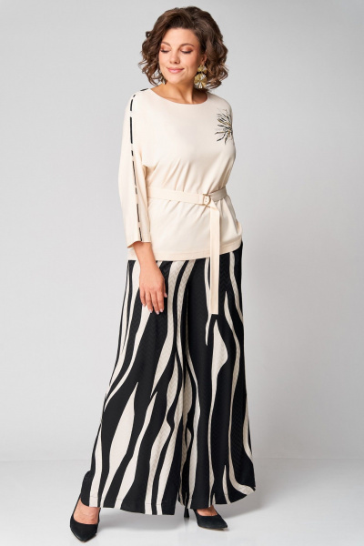 Брюки, туника Мишель стиль 1308 молочно-черный - фото 5