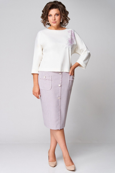 Туника, юбка Мишель стиль 1309 молочно-розовый - фото 8
