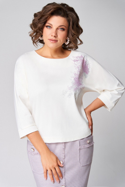 Туника, юбка Мишель стиль 1309 молочно-розовый - фото 5