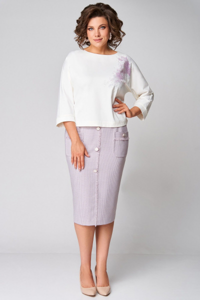 Туника, юбка Мишель стиль 1309 молочно-розовый - фото 3