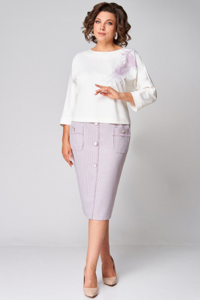 Туника, юбка Мишель стиль 1309 молочно-розовый - фото 2