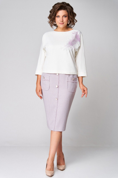 Туника, юбка Мишель стиль 1309 молочно-розовый - фото 1