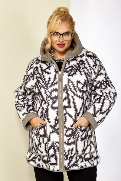 Куртка Shetti 2199 бежево-серый - фото 8