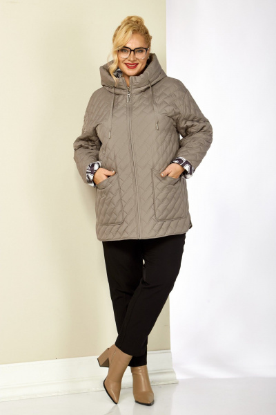 Куртка Shetti 2199 бежево-серый - фото 4