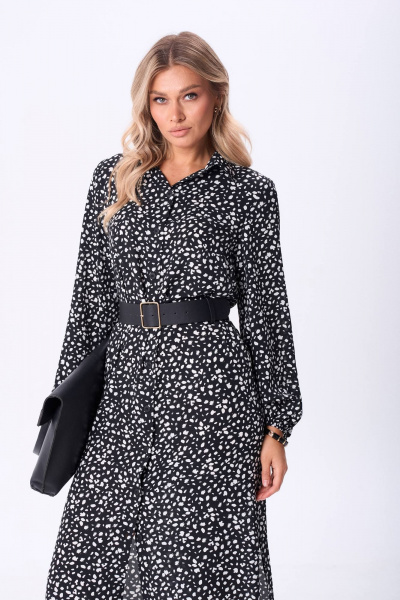 Платье Anastasia 1270 черно-белый - фото 5