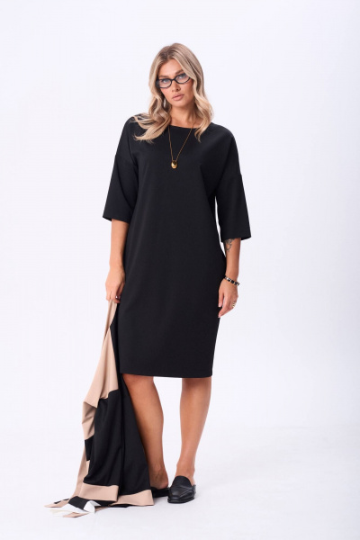 Кардиган, платье Anastasia 1276 черный/черный+молочный+беж - фото 6