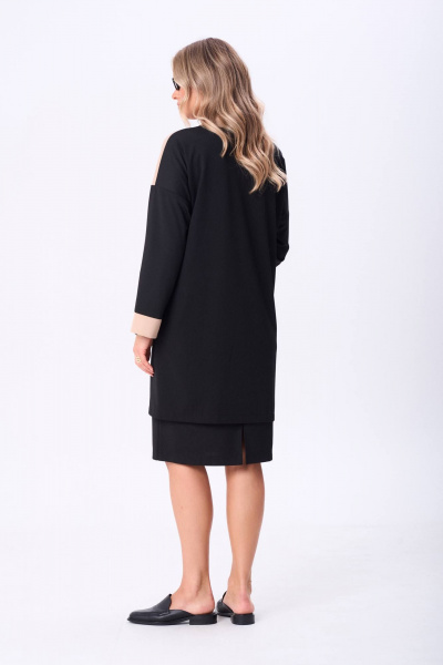 Кардиган, платье Anastasia 1276 черный/черный+молочный+беж - фото 4
