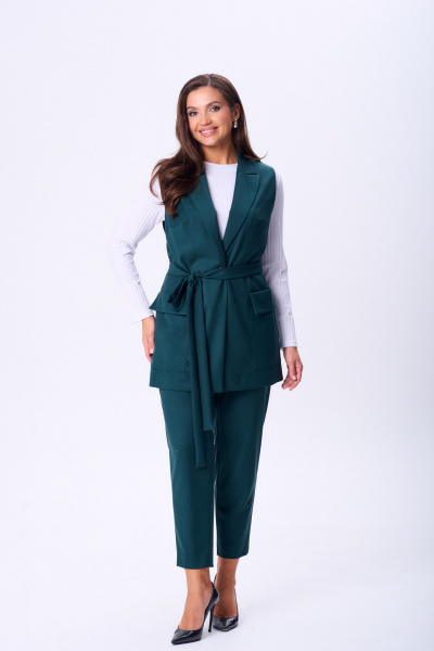 Брюки, жилет, лонгслив TVIN 7868 зеленый - фото 10