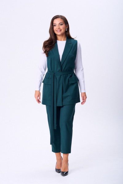 Брюки, жилет, лонгслив TVIN 7868 зеленый - фото 9