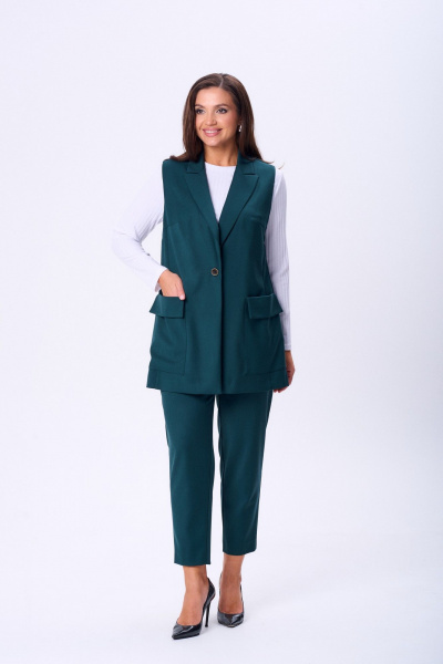 Брюки, жилет, лонгслив TVIN 7868 зеленый - фото 3