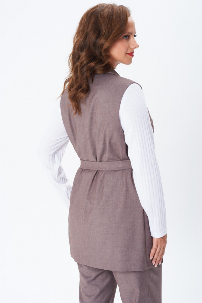 Брюки, жилет, лонгслив TVIN 7868 кофе_с _молоком - фото 8