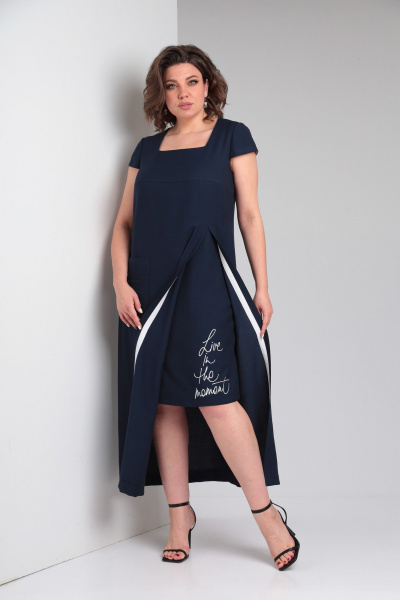 Платье ZigzagStyle 351 синий - фото 3