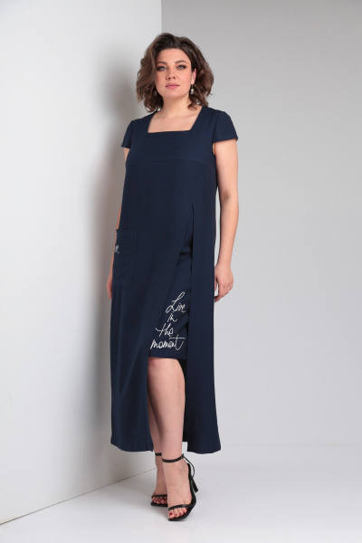 Платье ZigzagStyle 351 синий - фото 2