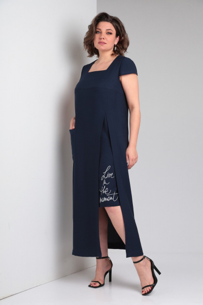Платье ZigzagStyle 351 синий - фото 1