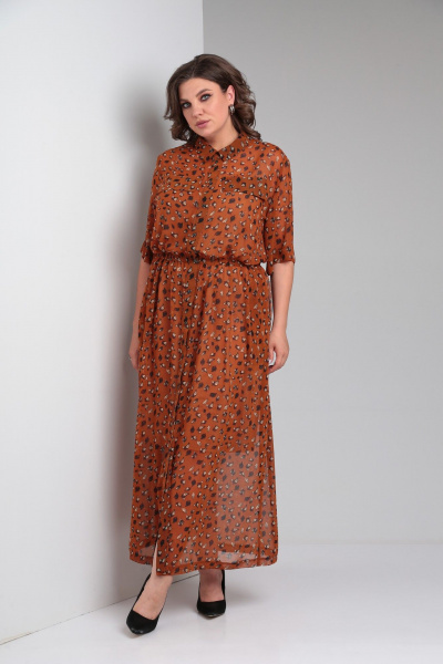 Платье ZigzagStyle 532 рыжий - фото 6