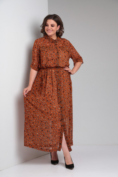 Платье ZigzagStyle 532 рыжий - фото 5