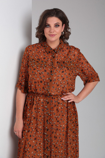 Платье ZigzagStyle 532 рыжий - фото 4