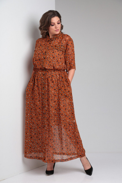 Платье ZigzagStyle 532 рыжий - фото 2