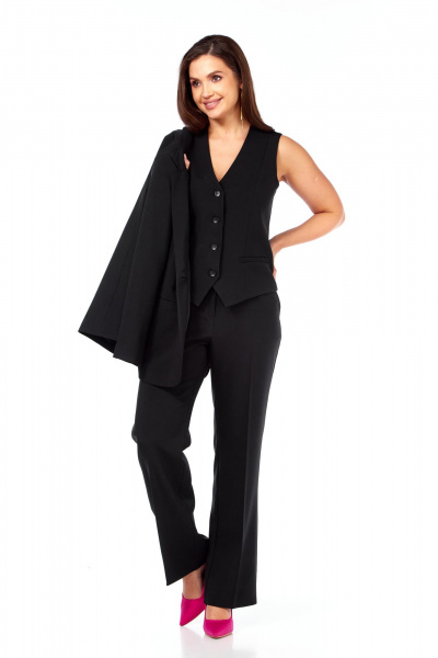 Брюки, жакет, жилет Vilena 1120 черный - фото 9