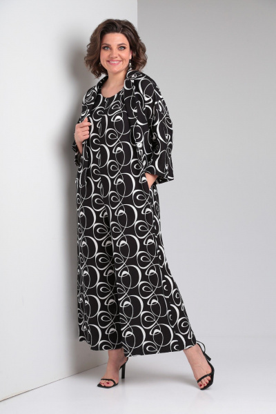 Жакет, комбинезон ZigzagStyle 552 черно-белый - фото 10