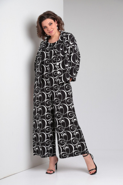 Жакет, комбинезон ZigzagStyle 552 черно-белый - фото 4