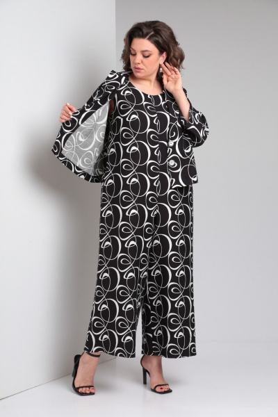 Жакет, комбинезон ZigzagStyle 552 черно-белый - фото 2