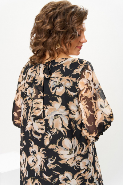 Платье Romanovich Style 1-2792 коричневые_цветы - фото 6