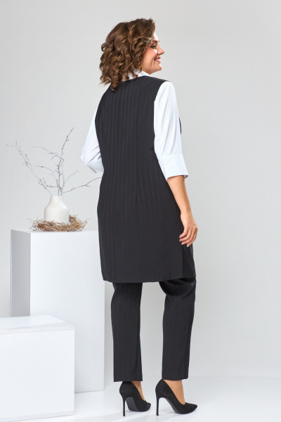 Блуза, брюки, жилет Romanovich Style 3-1759 черный/белый - фото 11